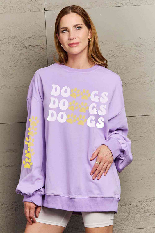 Simply Love Simply Love Full Size Round Neck Dropped Shoulder DOGS Graphic Sweatshirt - Rose Gold Co. Shop