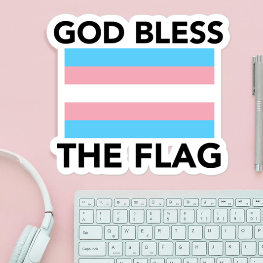 God Bless the Flag Trans Pride Bubble-free stickers - Rose Gold Co. Shop