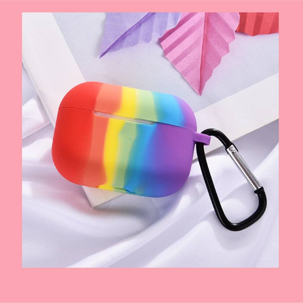 Rainbow Silicone Cover Case for Airpods & Airpods Pro - Rose Gold Co. Shop