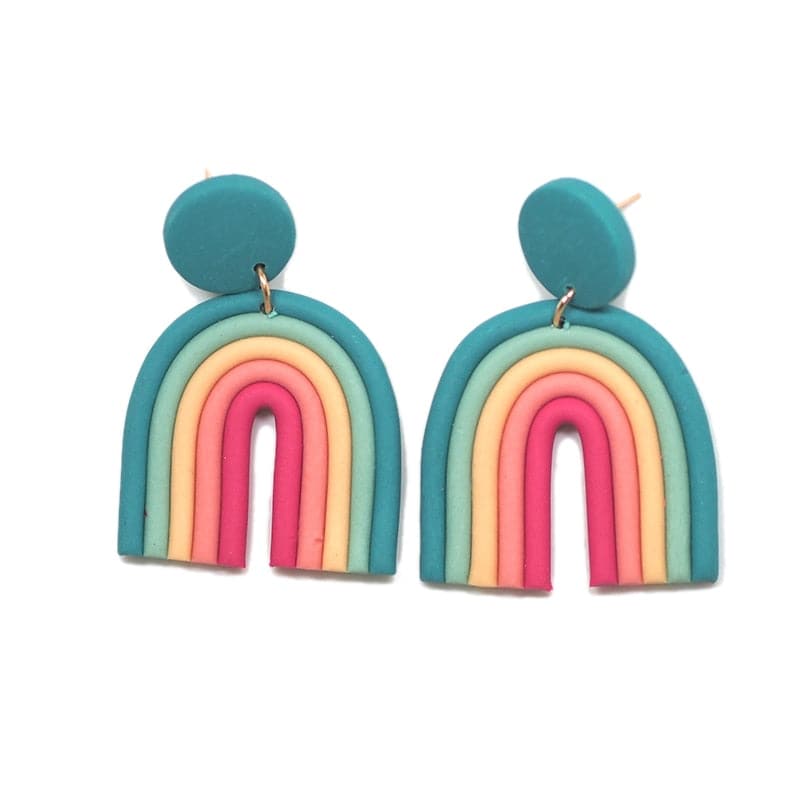 Bisexual Flag U Shape Rainbow Earring - Rose Gold Co. Shop