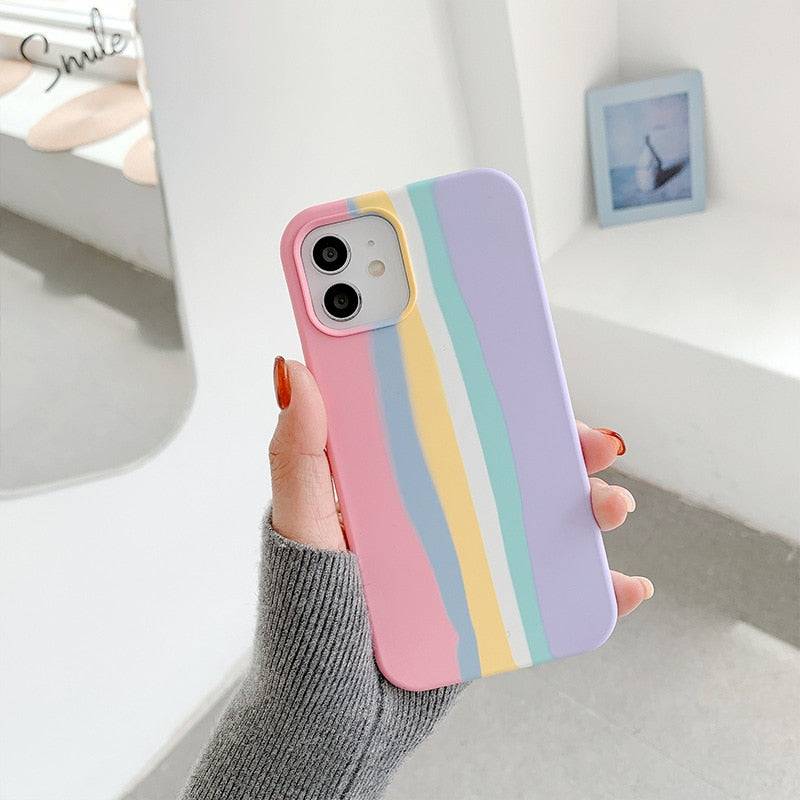 Rainbow Silicone Case for iPhone - Rose Gold Co. Shop