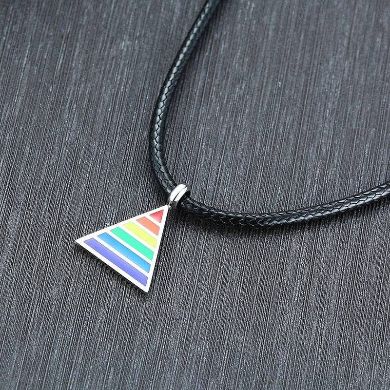 Rainbow Pride Triangle Necklace - Rose Gold Co. Shop