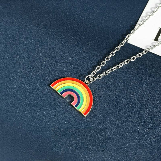 LGBT Rainbow Pendant Chain Necklace - Rose Gold Co. Shop