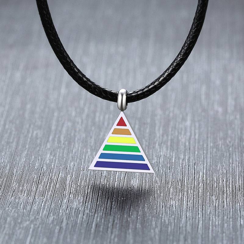 Rainbow Pride Triangle Necklace - Rose Gold Co. Shop