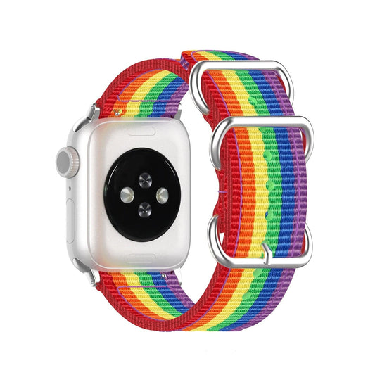 Woven Nylon Rainbow strap for Apple Watch - Rose Gold Co. Shop