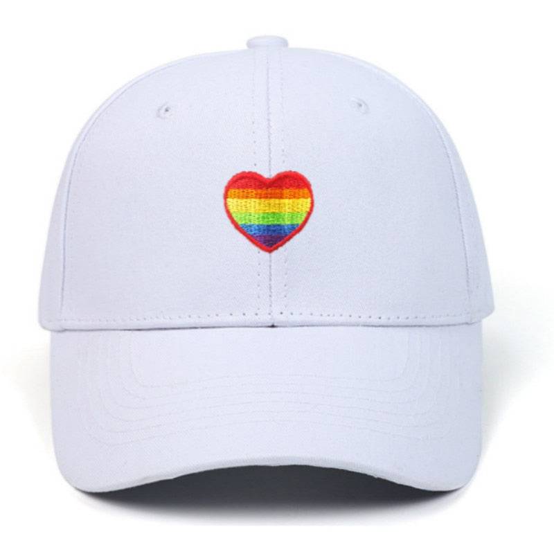 Rainbow LGBT Embroidered Heart Baseball Cap - Rose Gold Co. Shop
