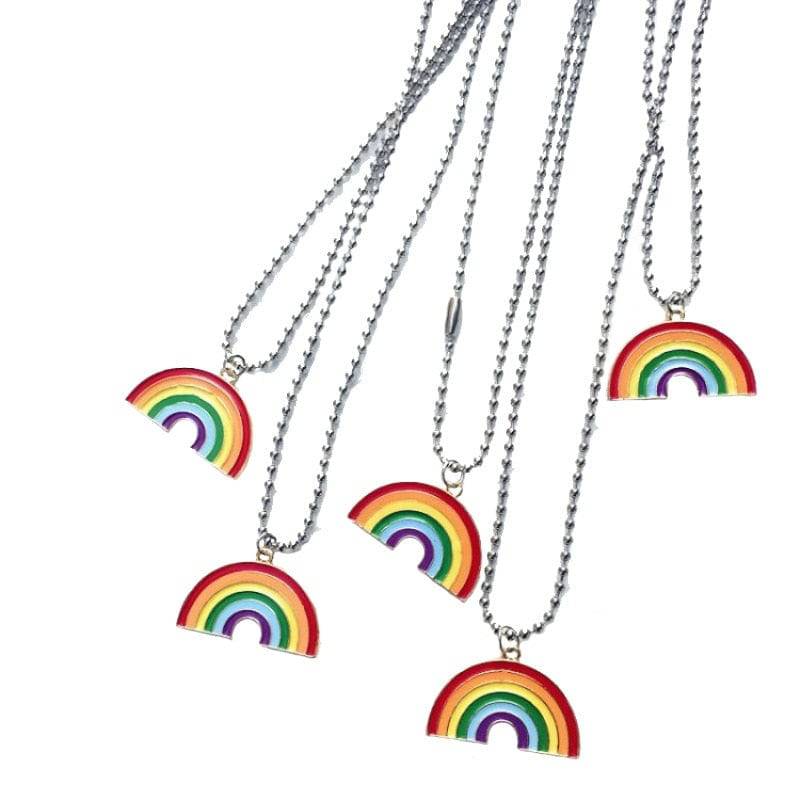LGBT Rainbow Pendant Chain Necklace - Rose Gold Co. Shop