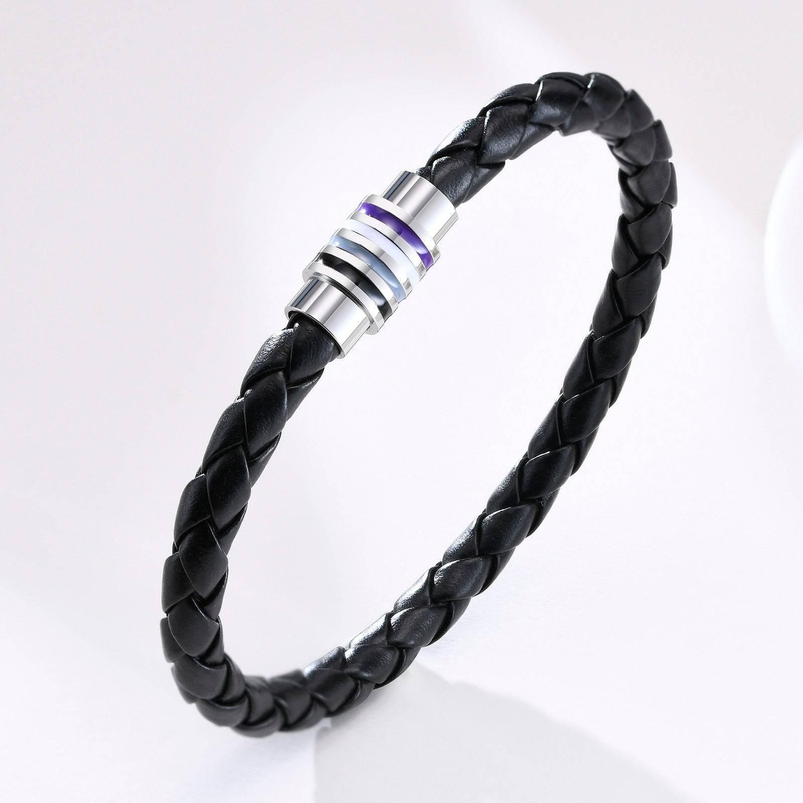 Ace Asexual Braided Stainless Steel Bracelet