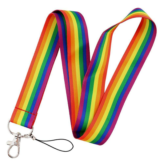 Rainbow Pride Neck Strap Lanyard - Rose Gold Co. Shop