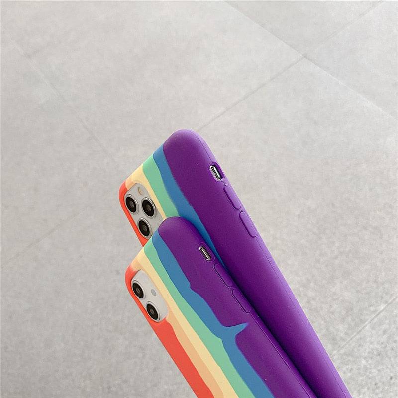 Rainbow Silicone Case for iPhone - Rose Gold Co. Shop