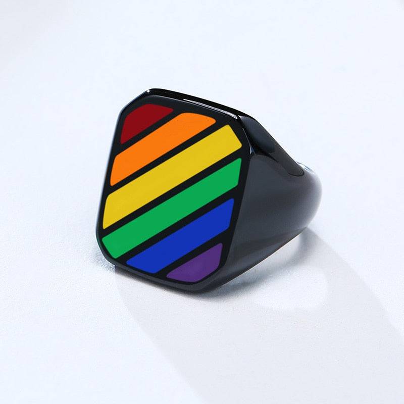 Punk LGBT Rainbow Color Rings - Rose Gold Co. Shop