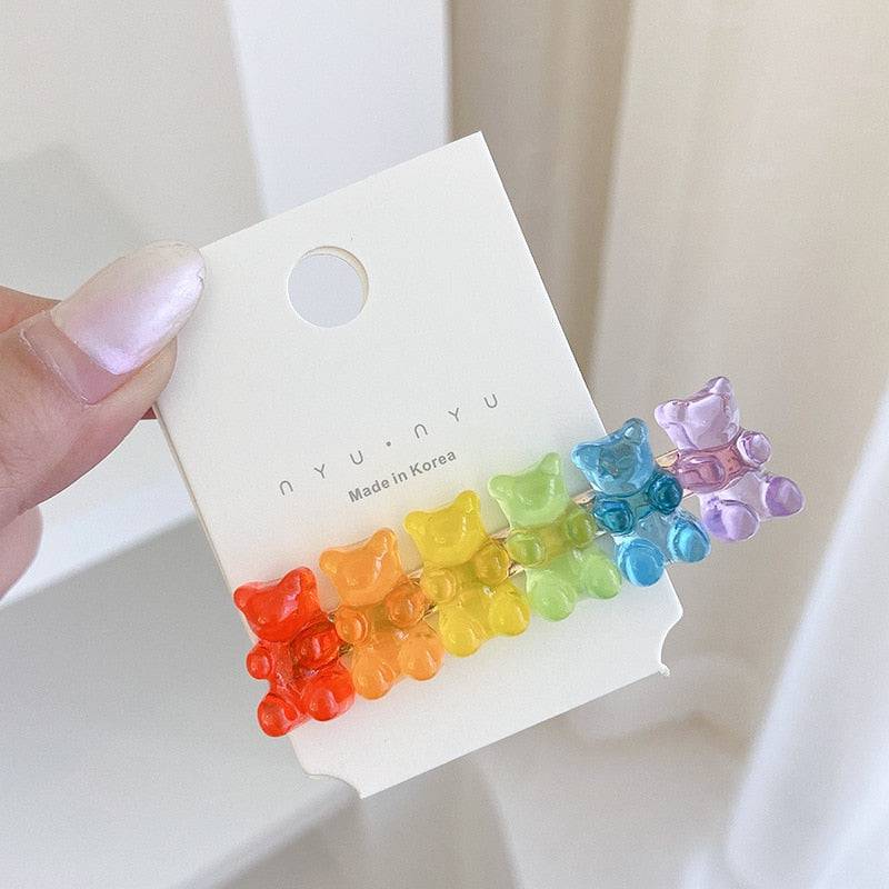 Sweet Bear Rainbow Candy Hairpins - Rose Gold Co. Shop