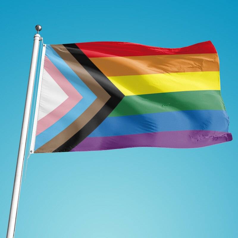 Progress LGBT Pride Flag 3x5ft - Rose Gold Co. Shop