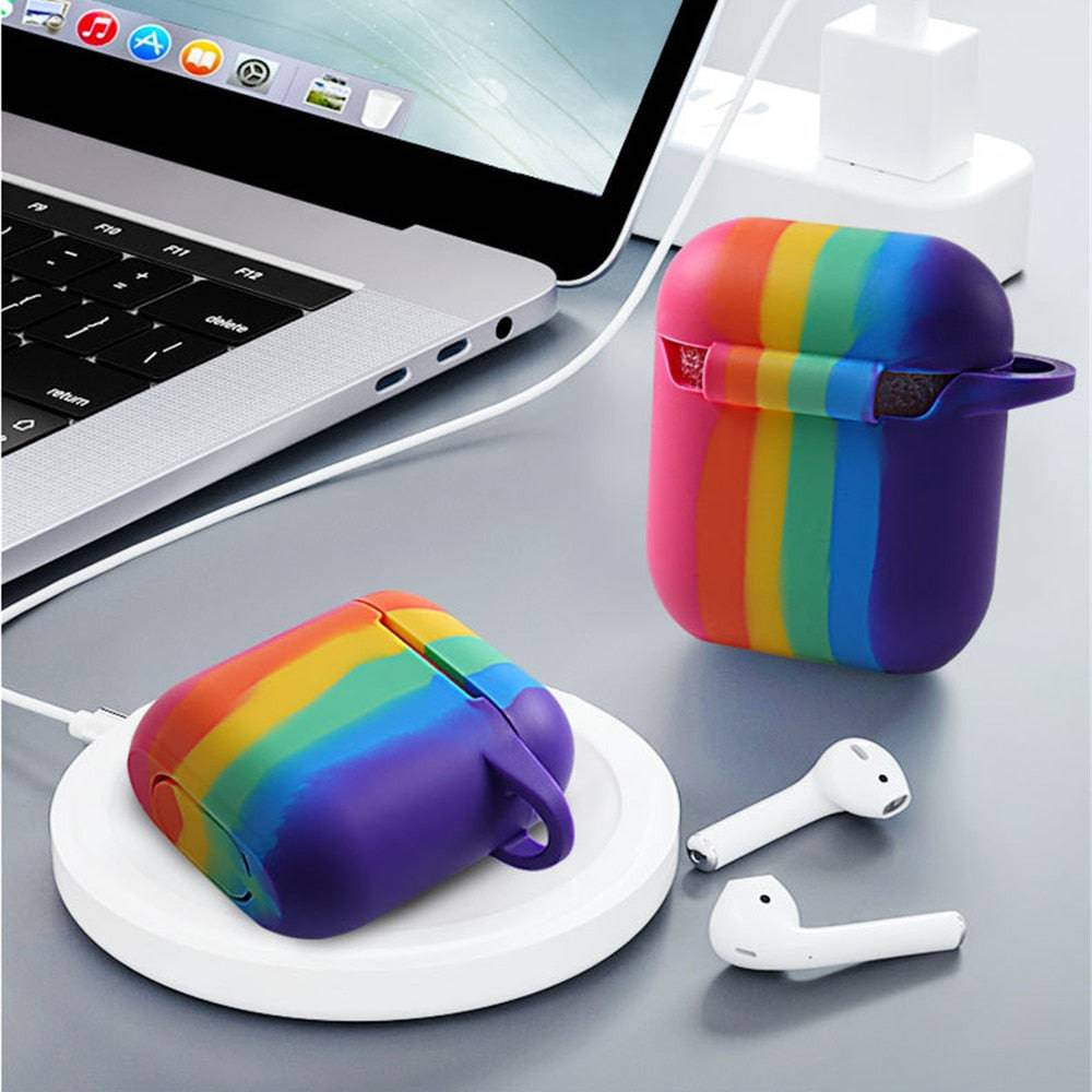 Rainbow Silicone Cover Case for Airpods & Airpods Pro