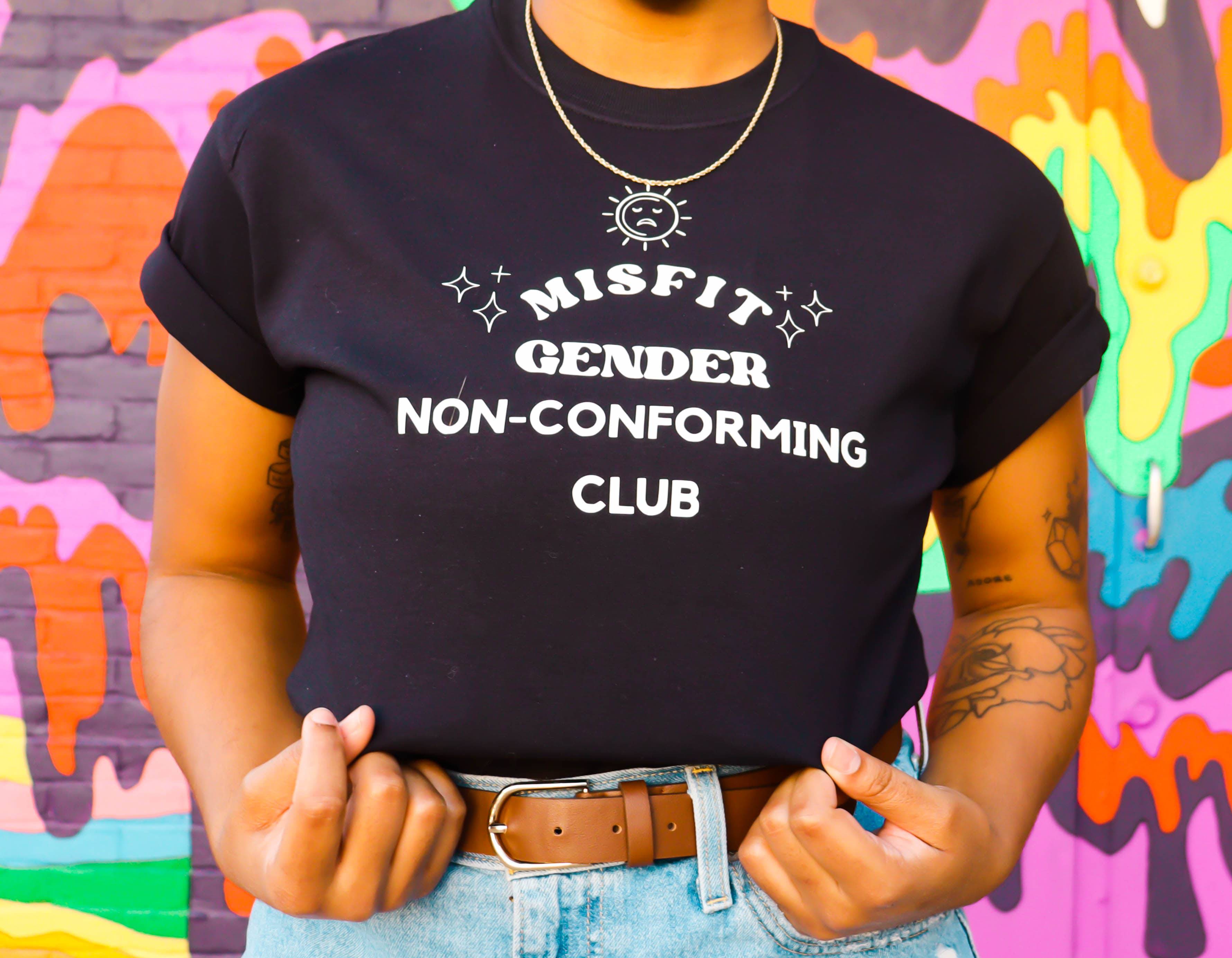 Misfit Gender Non-Conforming Club tee, view 5 — Rose Gold Co