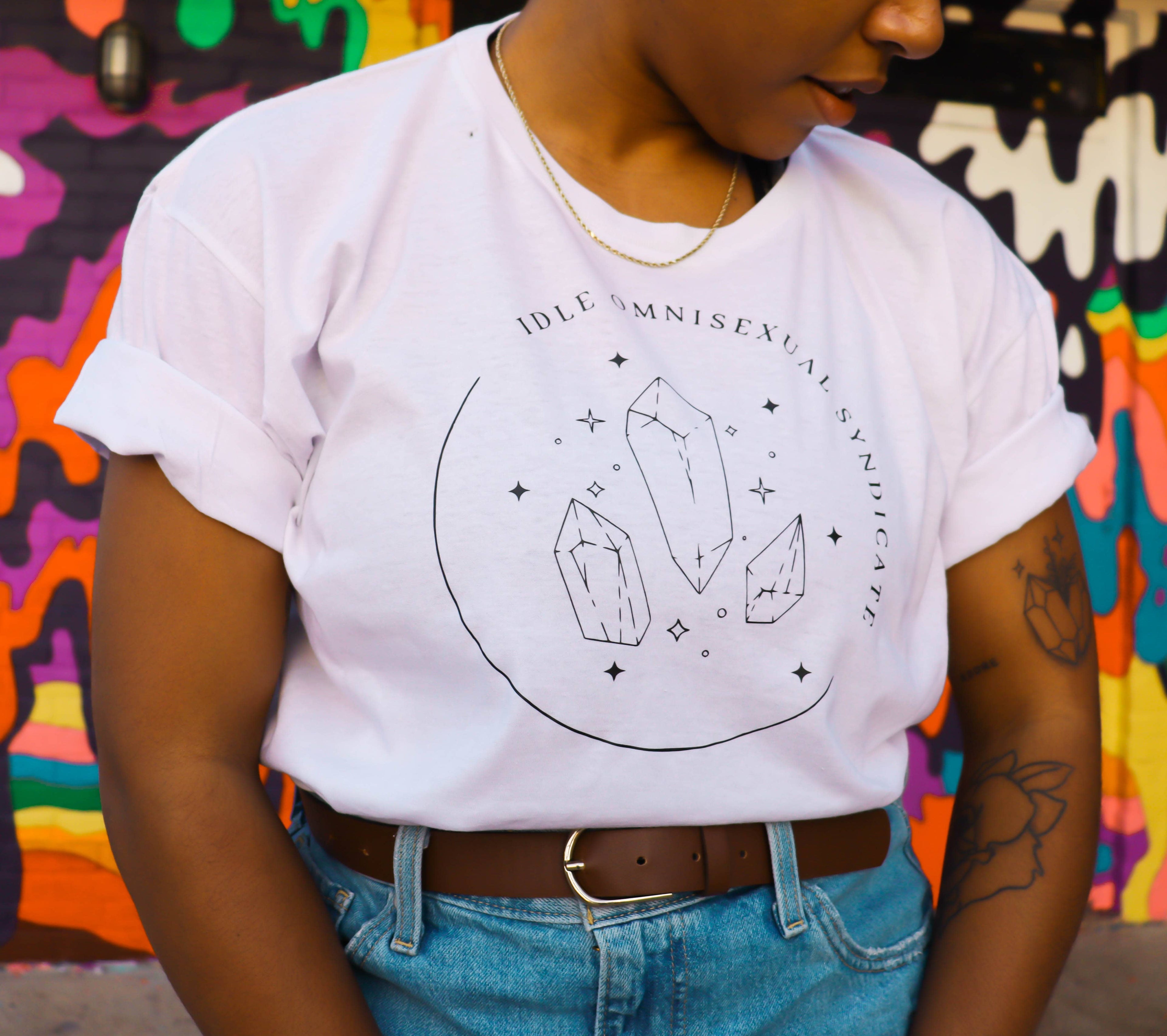 Idle Omnisexual Syndicate Club tee, view 5 — Rose Gold Co