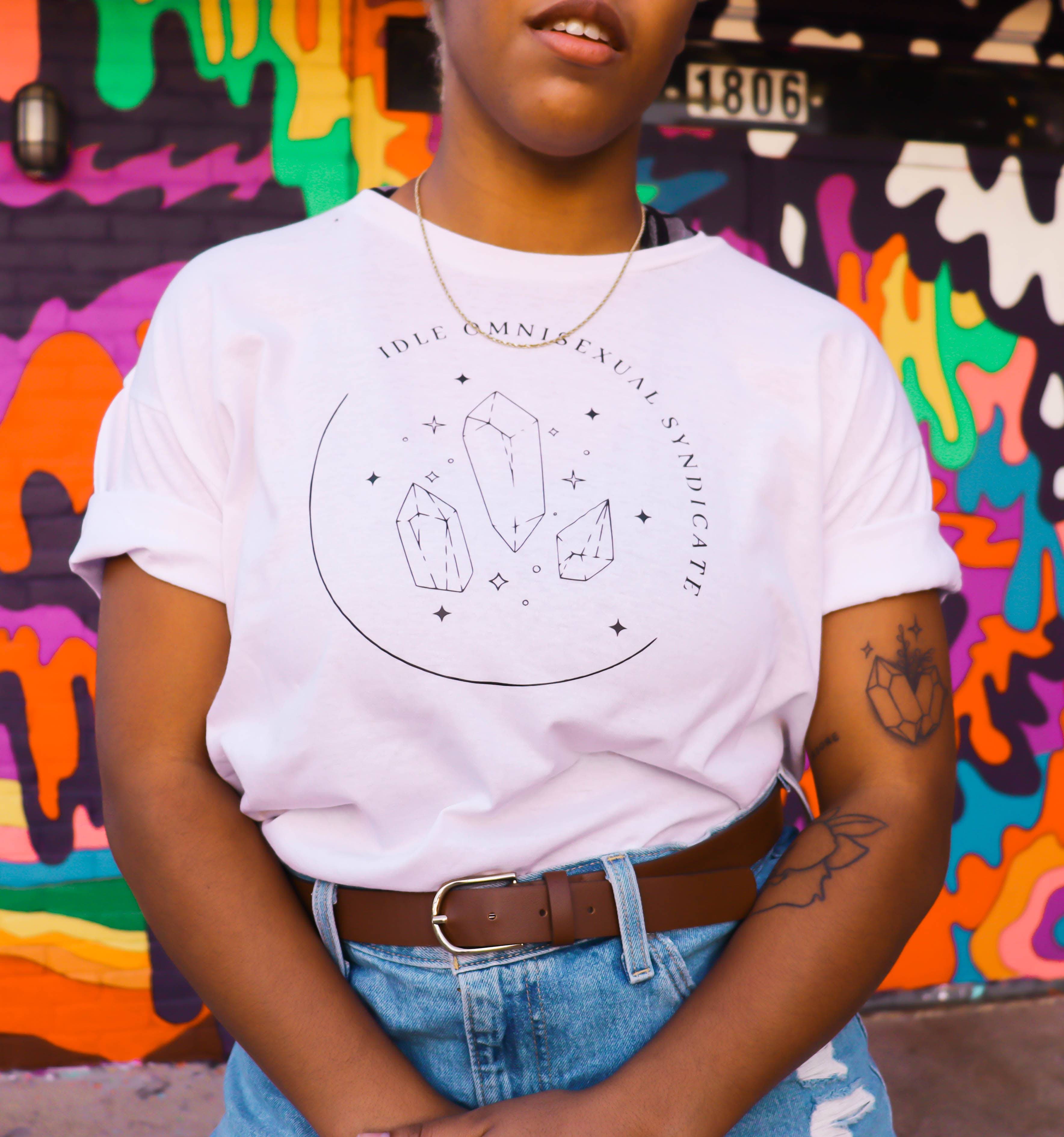 Idle Omnisexual Syndicate Club tee, view 3 — Rose Gold Co