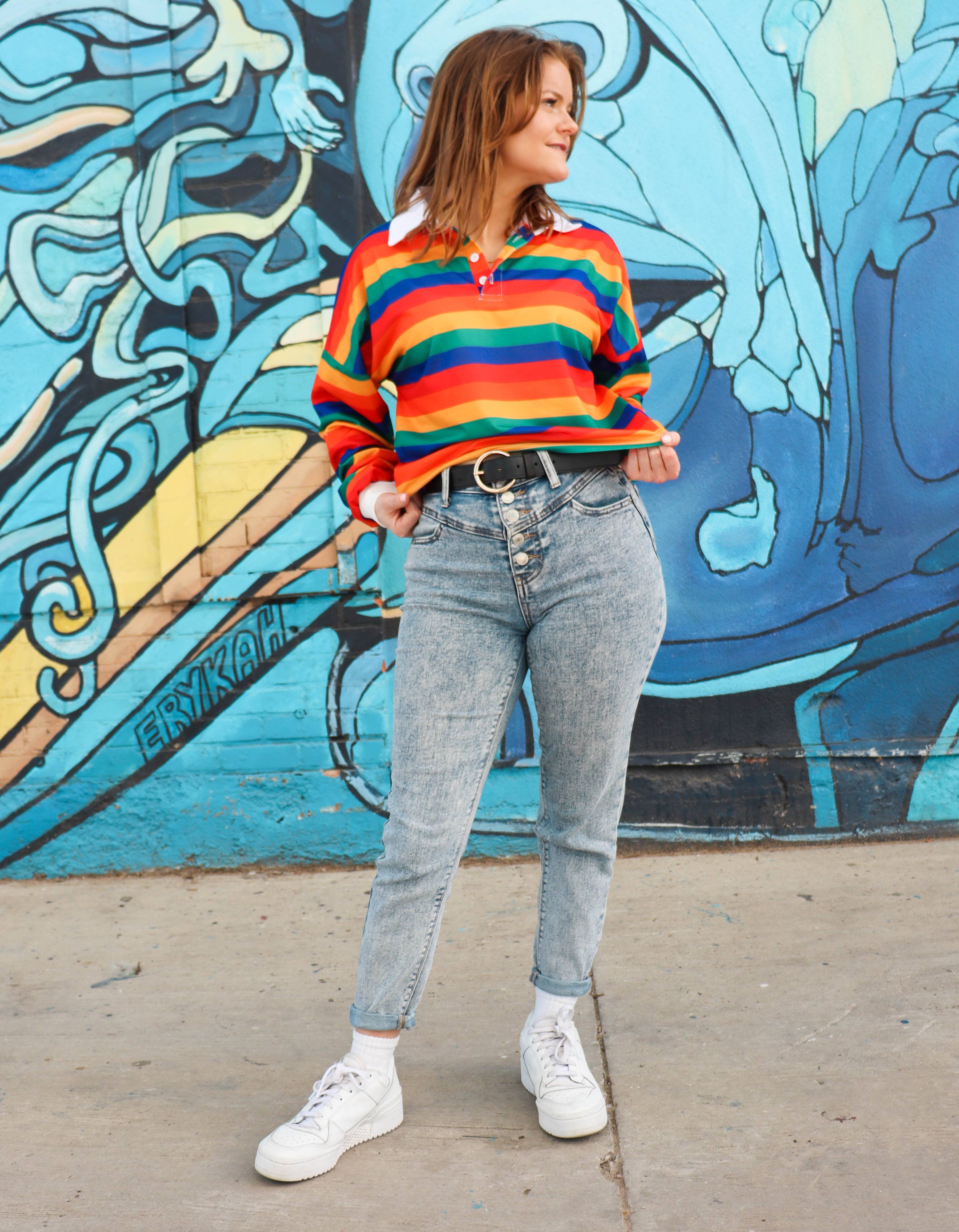 Candy Rainbow Striped Pullover