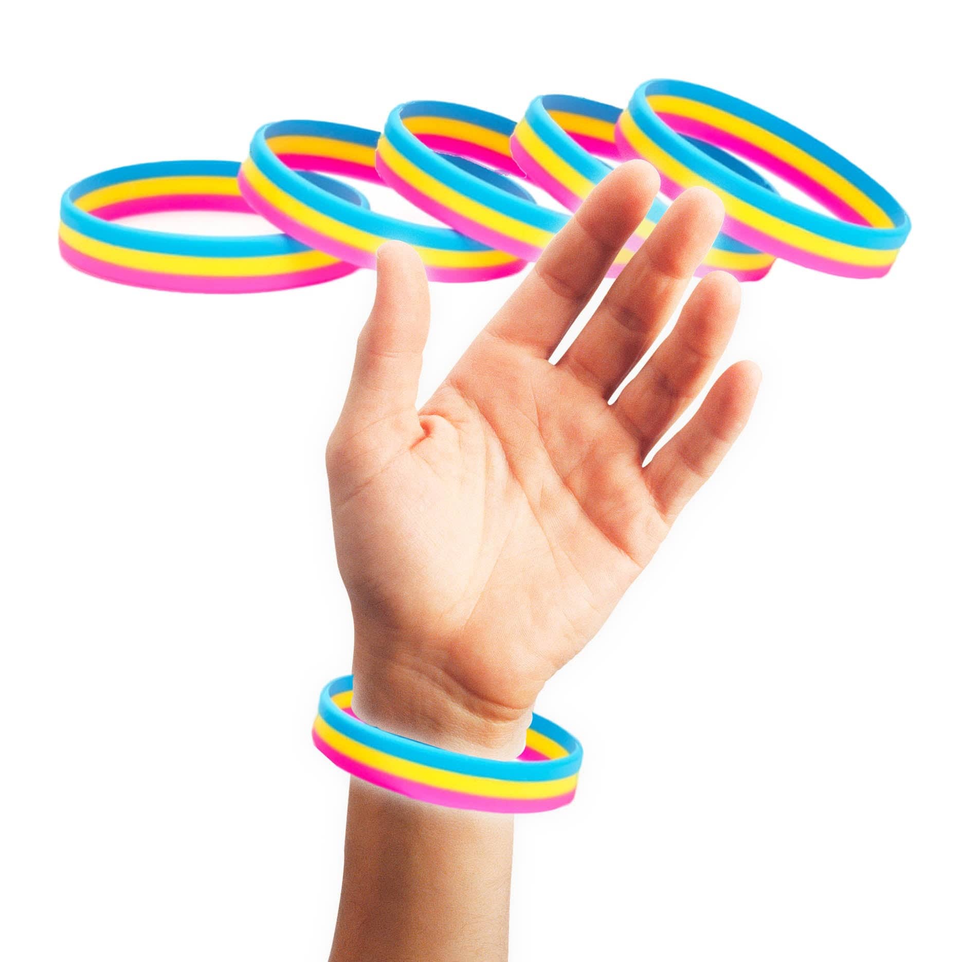 Pansexual Pride Silicone Rubber Bracelets 1pc - Rose Gold Co. Shop