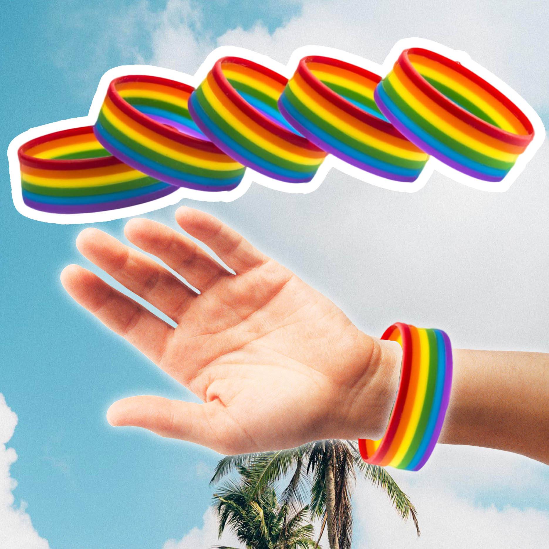 Rainbow Pride Silicone Rubber Bracelets 1pc