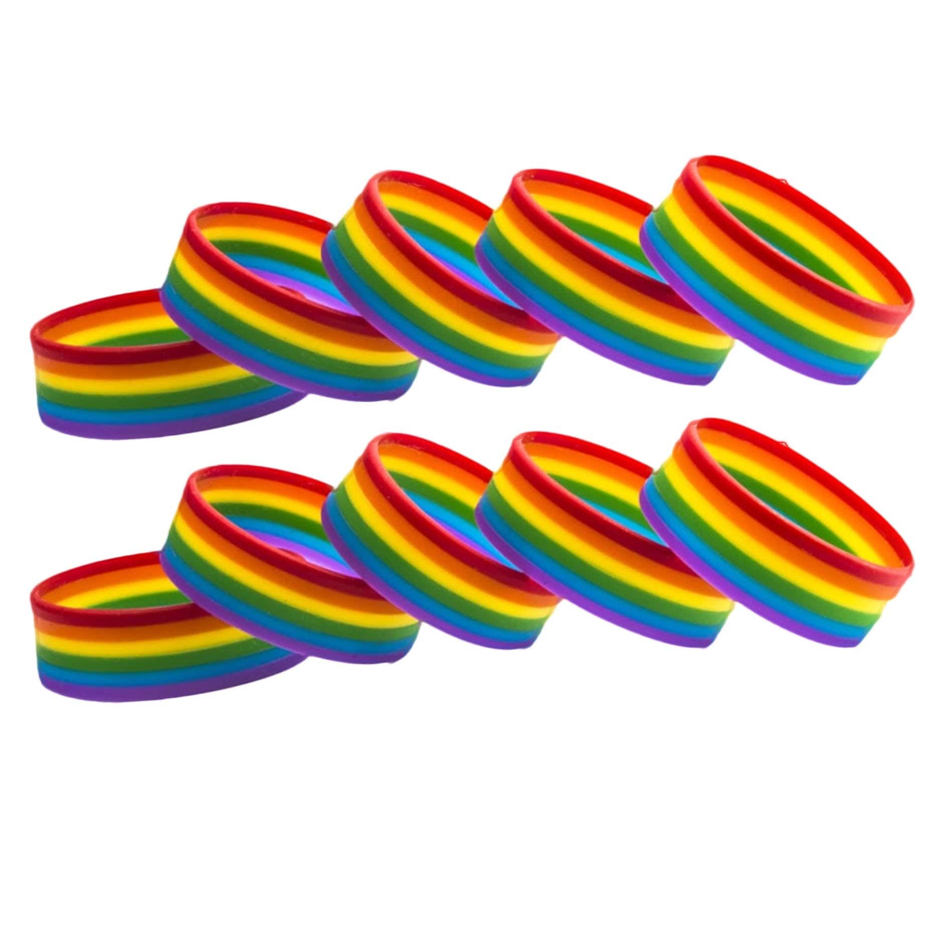 Rainbow Pride Silicone Rubber Bracelets 1pc - Rose Gold Co. Shop