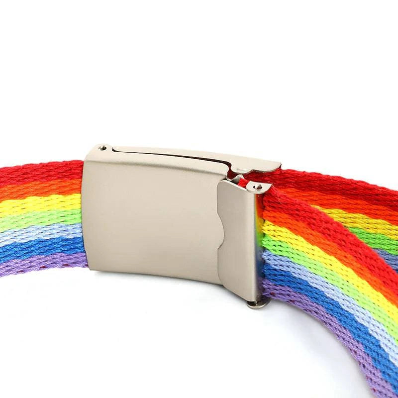 Rainbow LGBT Pride Canvas Belt - Rose Gold Co. Shop