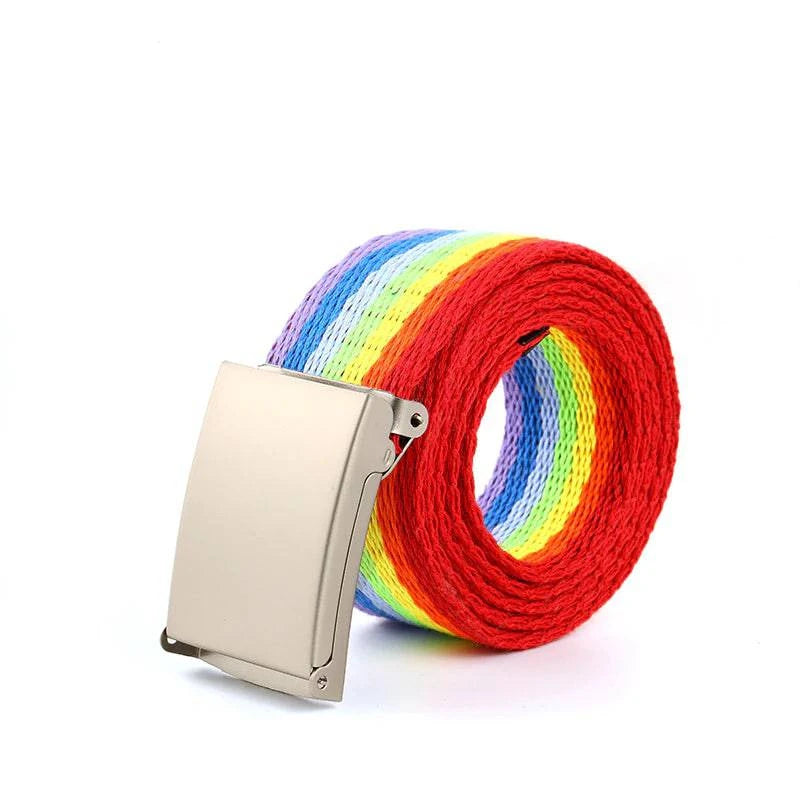 Rainbow LGBT Pride Canvas Belt - Rose Gold Co. Shop