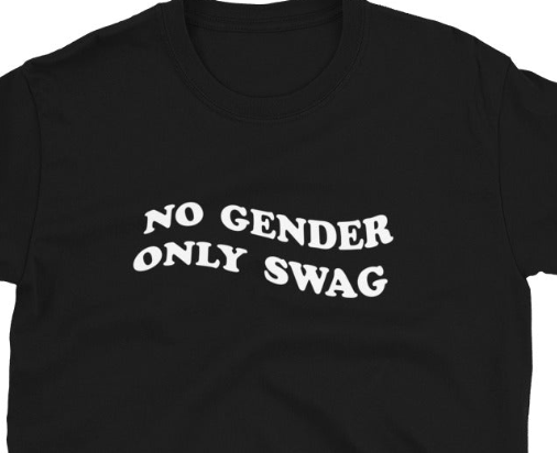 No Gender Only Swag non-binary tee, view 4 — Rose Gold Co