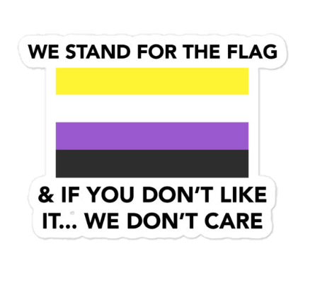 We Stand For The Flag Non-Binary Bubble-free stickers - Rose Gold Co. Shop