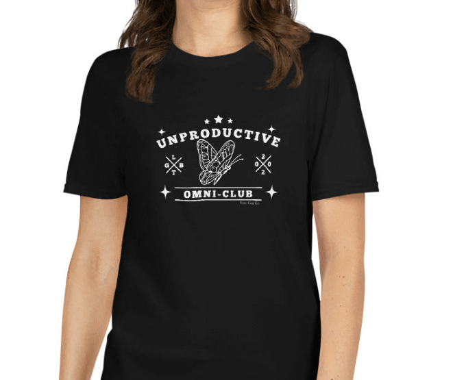 Unproductive Omni Club tee, view 2 — Rose Gold Co
