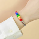 Rainbow Beaded Stainless Steel Chain Bracelet - Rose Gold Co. Shop