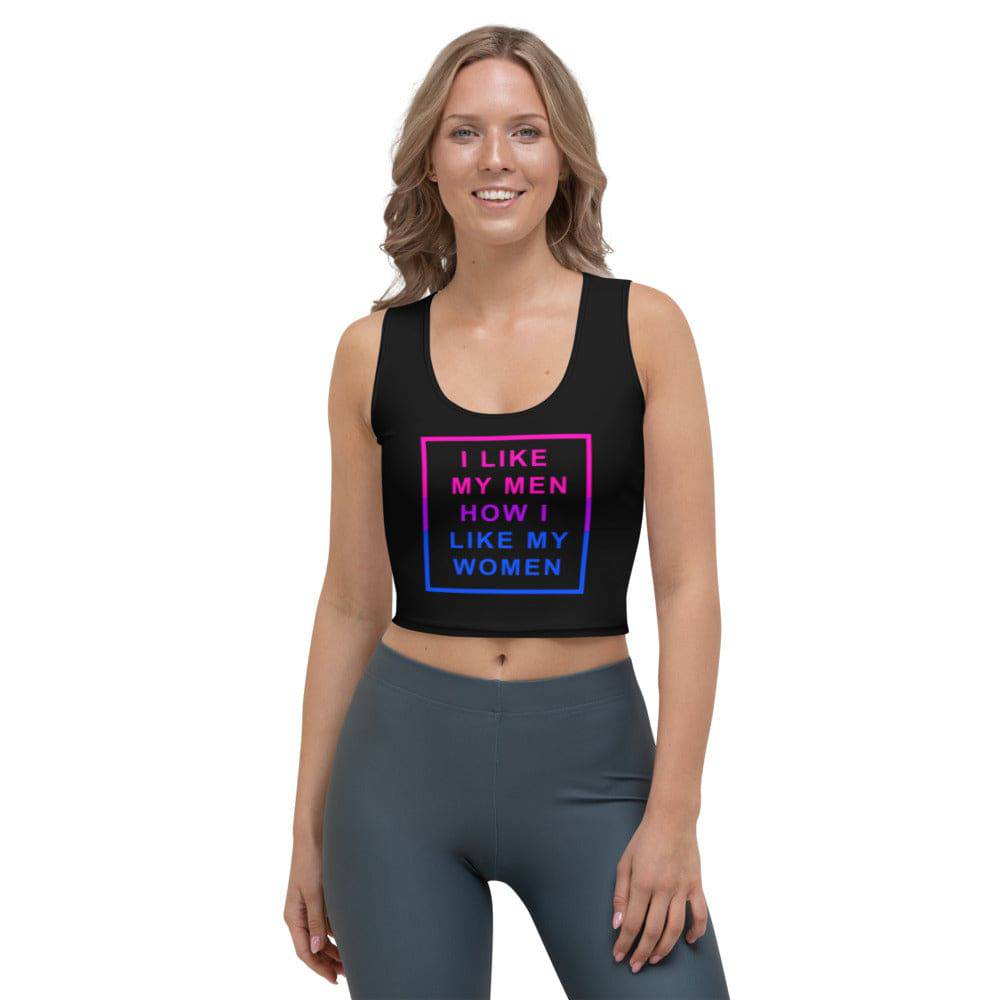 I Like My Men How I Like My Women bi crop top, view 3 — Rose Gold Co