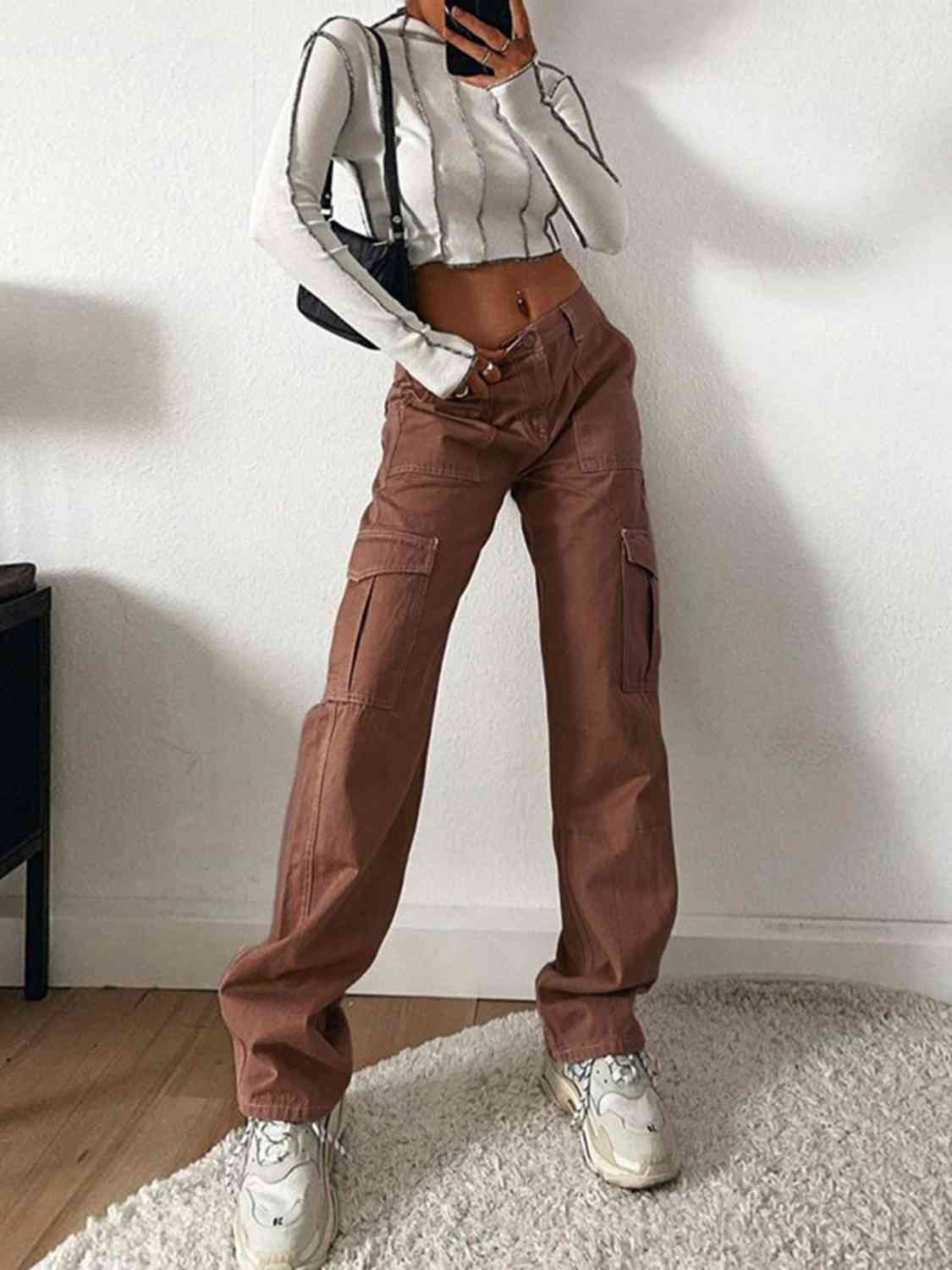 Straight Jeans with Pockets - Rose Gold Co. Shop