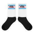 Transgender pride crew socks, front — Rose Gold Co