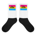 Pansexual pride crew socks, view 3 — Rose Gold Co