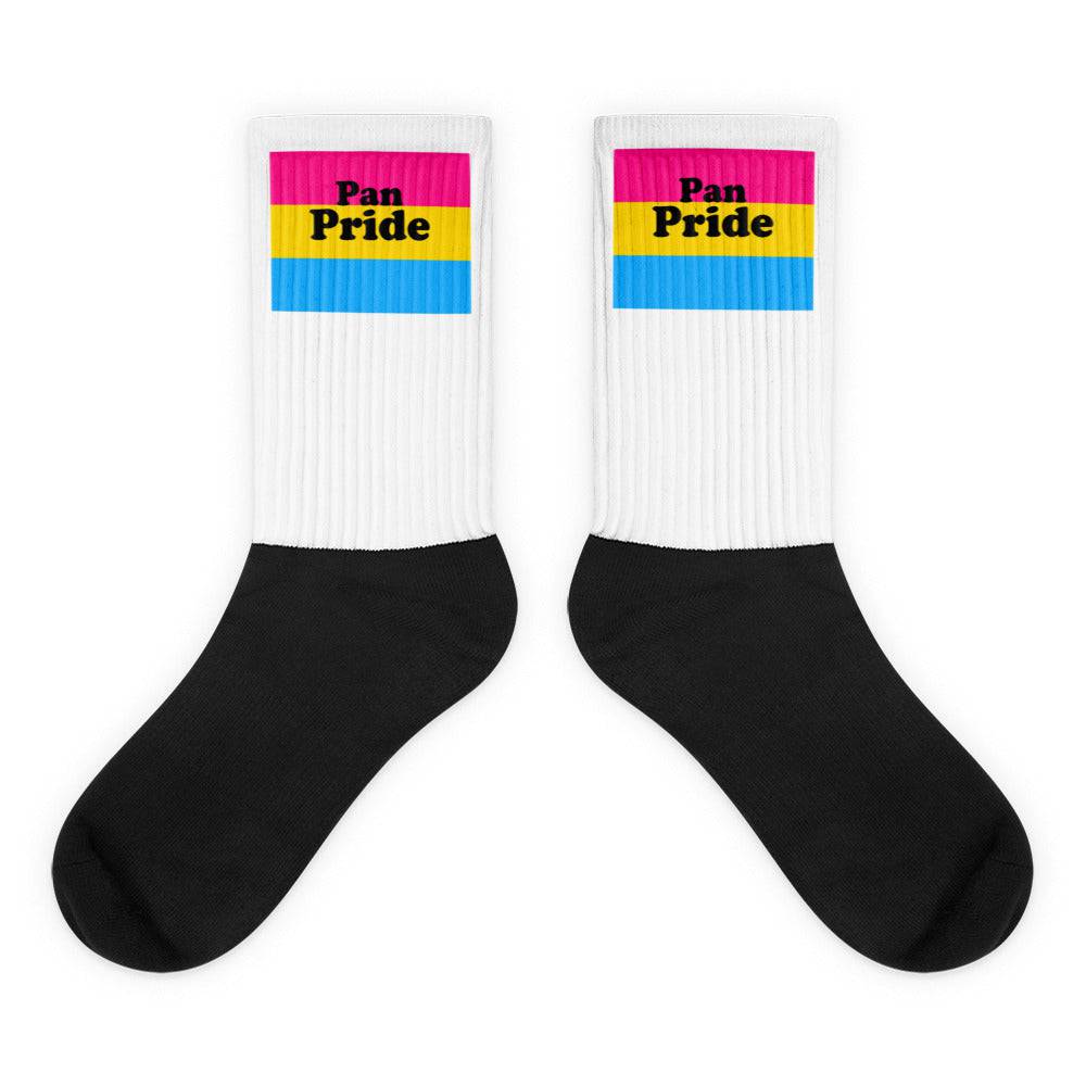 Pansexual pride crew socks, view 3 — Rose Gold Co
