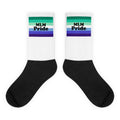 MLM pride flag crew socks, view 2 — Rose Gold Co