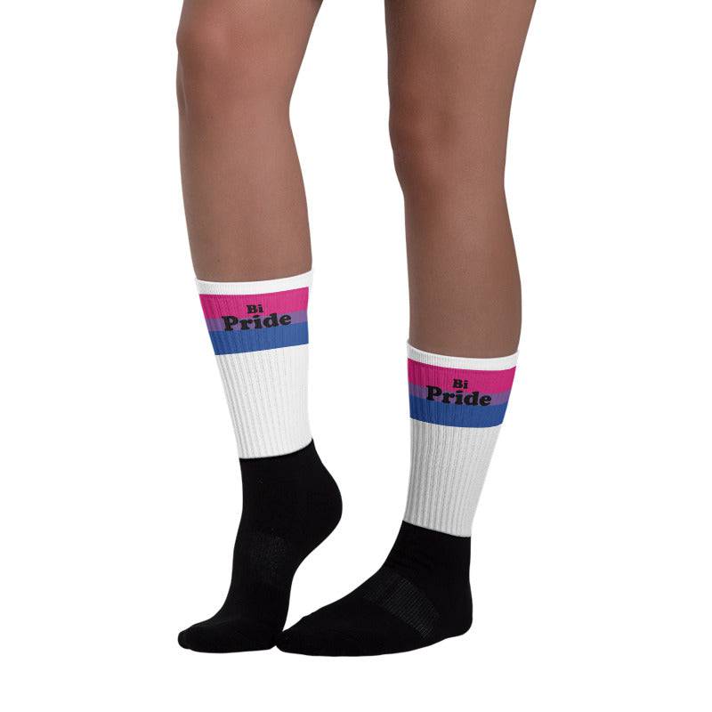 Bisexual pride crew socks, view 4 — Rose Gold Co