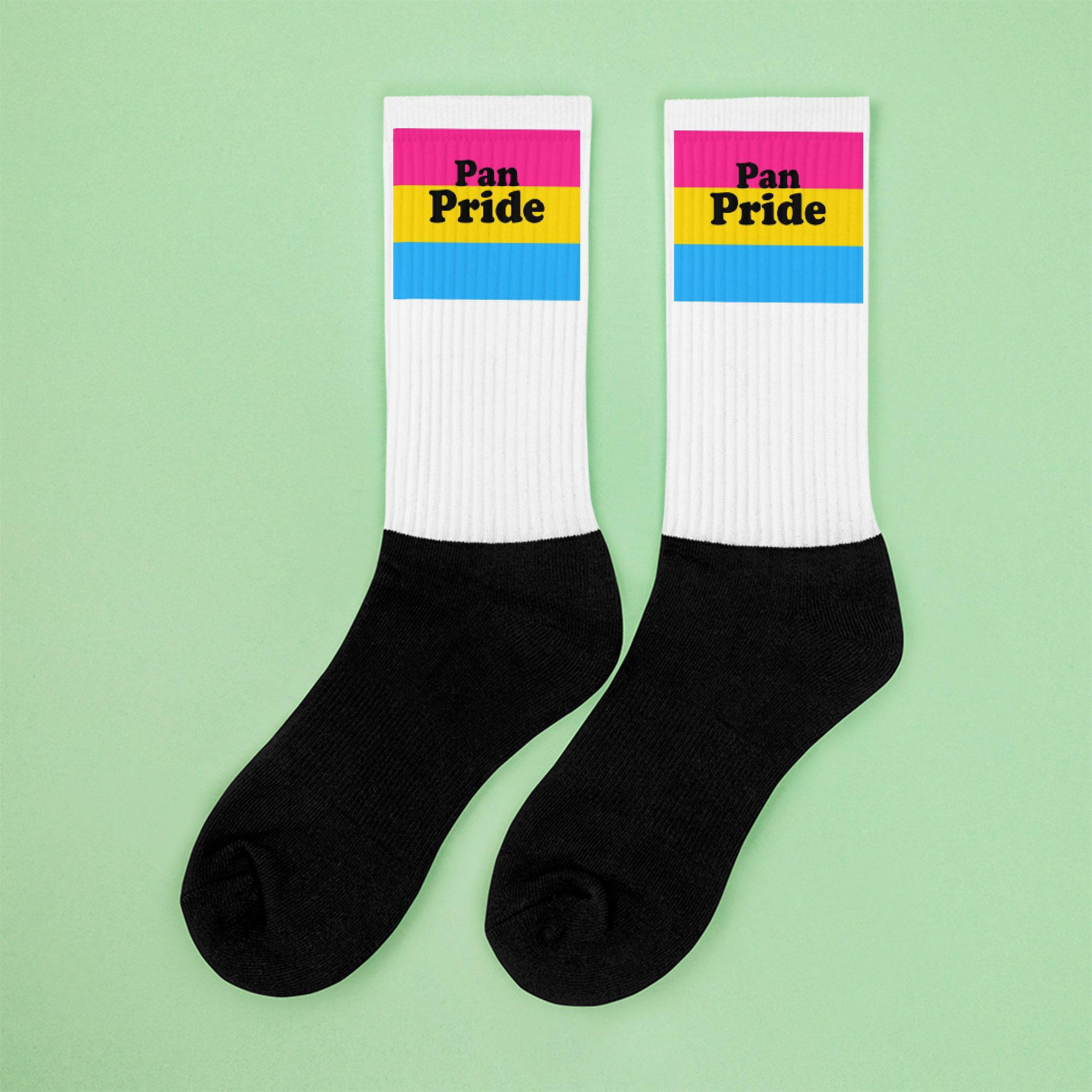 Pansexual pride crew socks, view 7 — Rose Gold Co