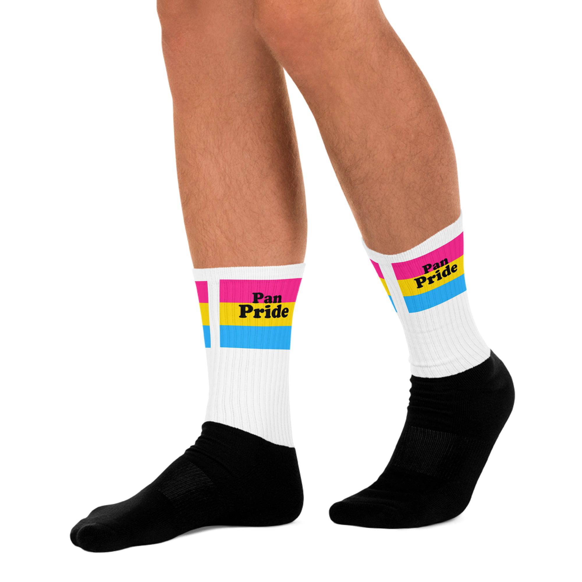 Pansexual pride crew socks, view 6 — Rose Gold Co
