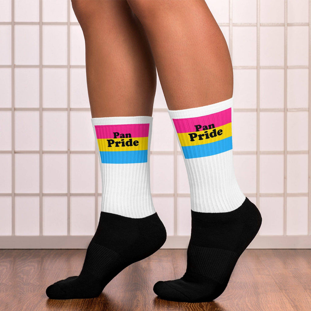 Pansexual pride crew socks, view 5 — Rose Gold Co