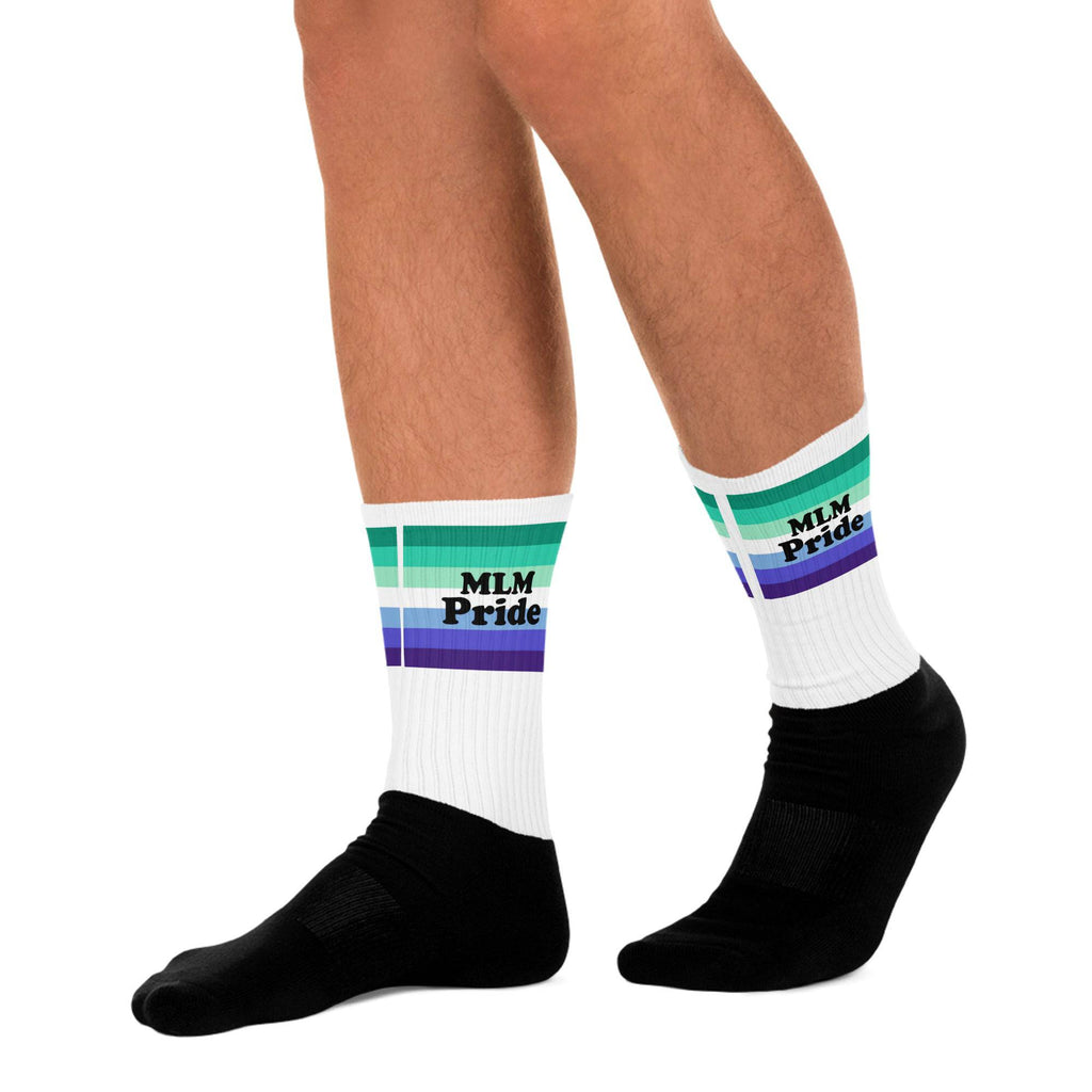 MLM pride flag crew socks, view 8 — Rose Gold Co