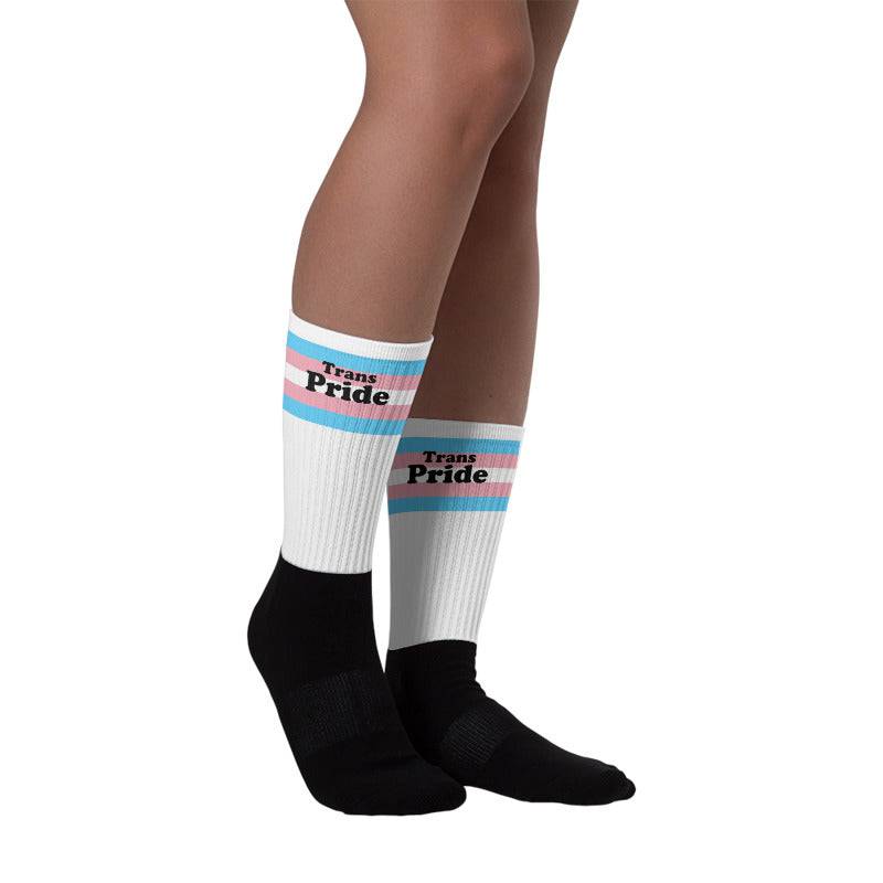 Transgender pride crew socks, view 4 — Rose Gold Co