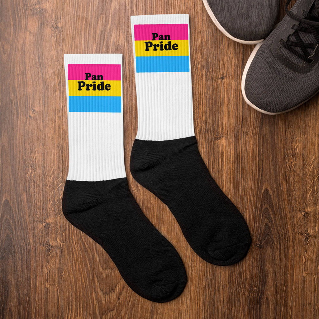Pansexual pride crew socks, view 8 — Rose Gold Co