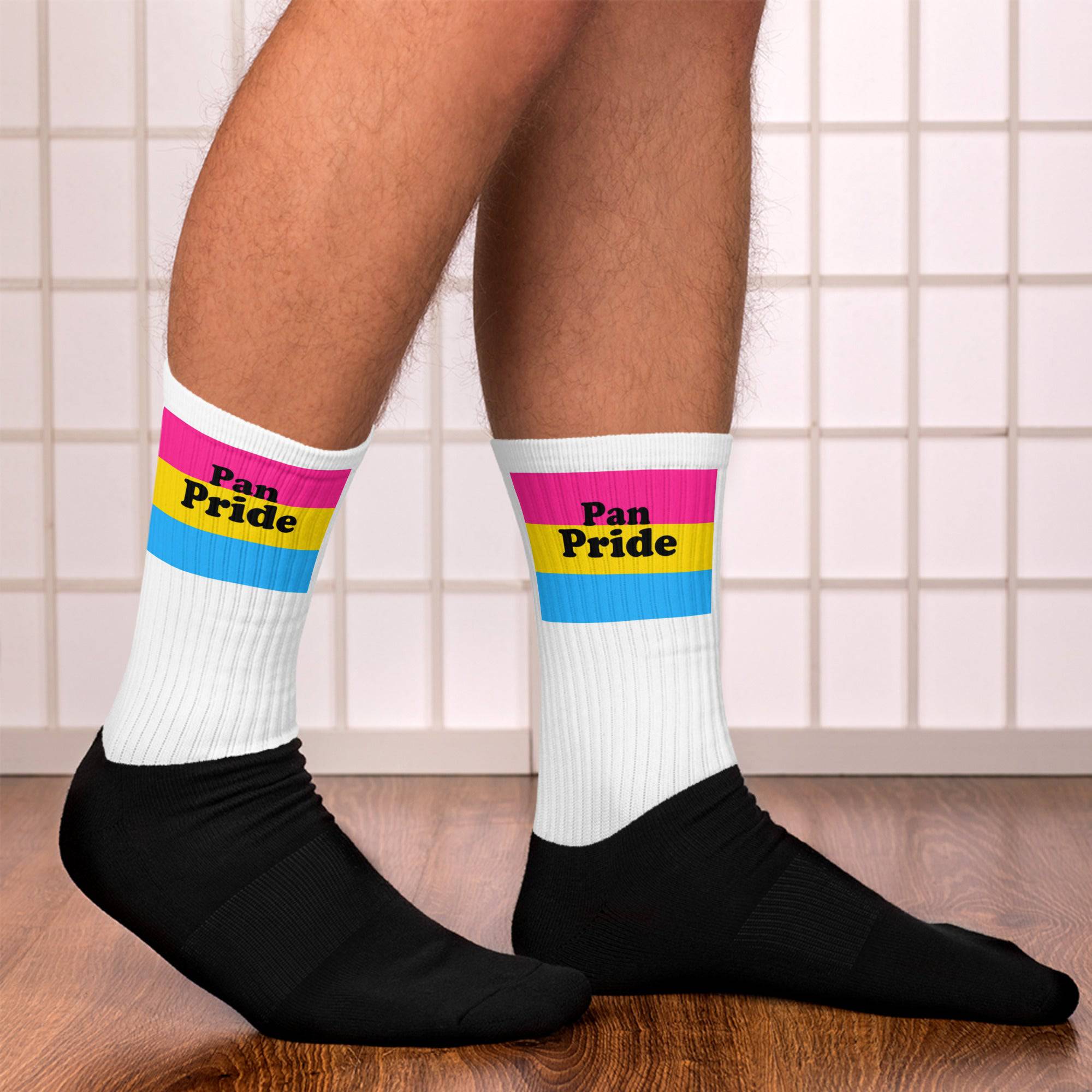 Pansexual pride crew socks, view 10 — Rose Gold Co