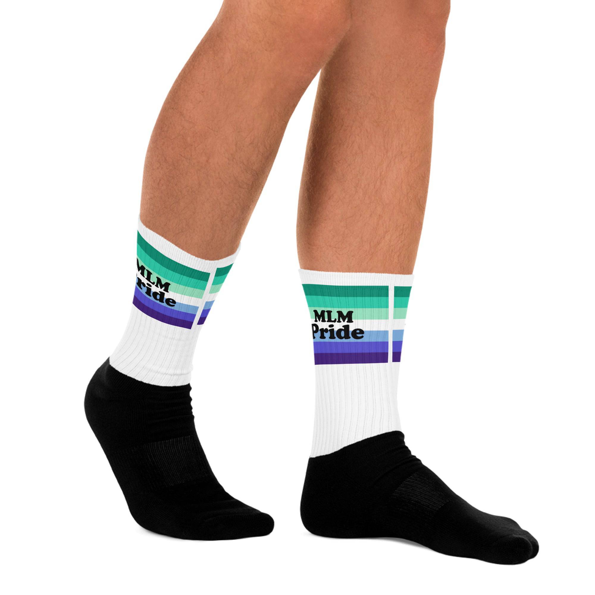 MLM pride flag crew socks, view 10 — Rose Gold Co