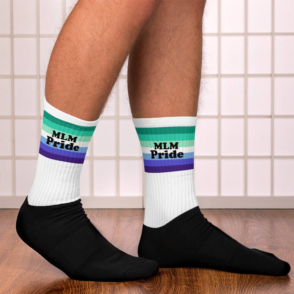 MLM pride flag crew socks, view 11 — Rose Gold Co