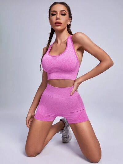 Scoop Neck Tank and Shorts Active Set - Rose Gold Co. Shop
