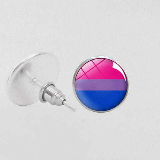 Bisexual Pride Stud Earrings - Rose Gold Co. Shop
