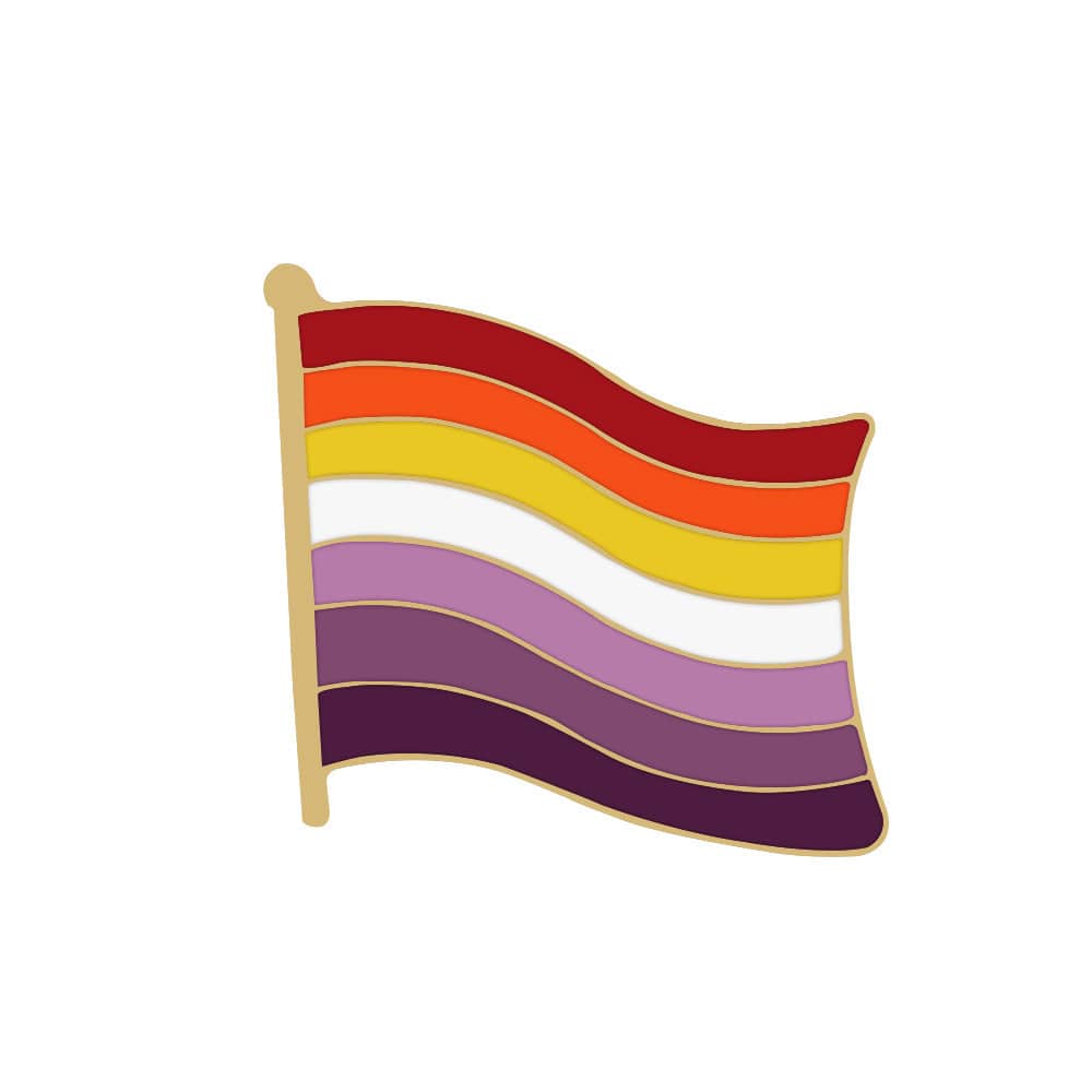 Sunset Lesbian Pride Flag Lapel Pins